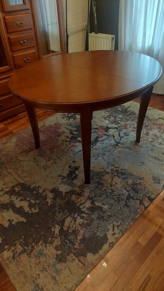Mesa comedor redonda extensible madera de cerezo