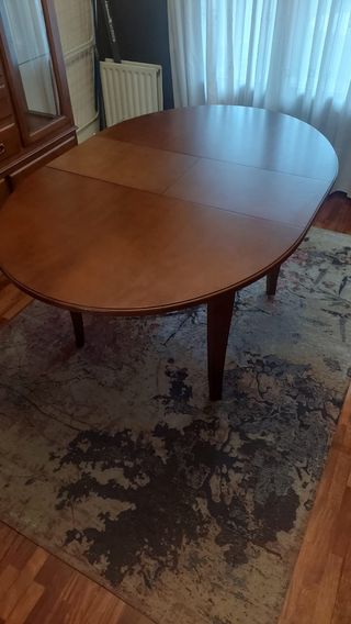 Mesa comedor redonda extensible madera de cerezo