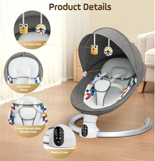 Hamaca mecedora automática con melodías para bebé