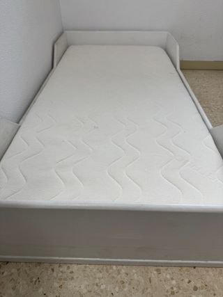 Cama infantil 90x140 blanca + colchón