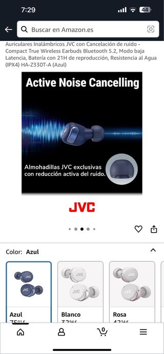 Auriculares JVC inalámbricos cancelación ruido