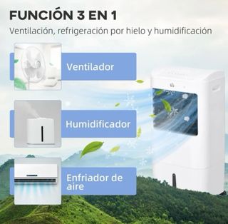 Aire acondicionado, ventilador y humidificador