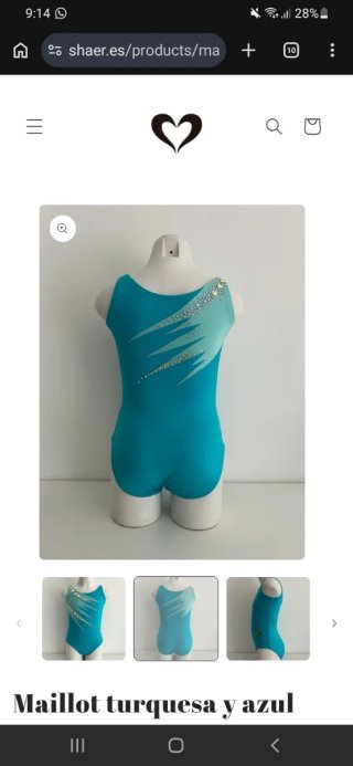 Maillot NUEVO gimnasia azul- Talla 10 A MANO