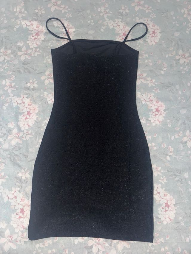 hym Vestido negro mini lurex fiesta