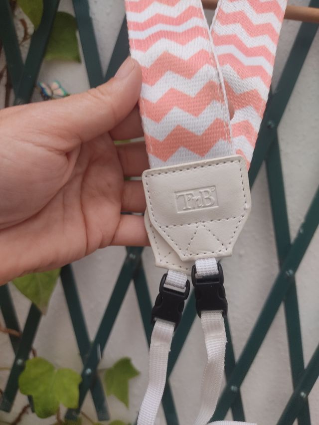 Correa cámara fotos - Rosa y blanco