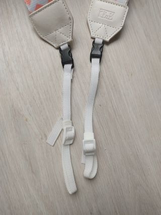 Correa cámara fotos - Rosa y blanco