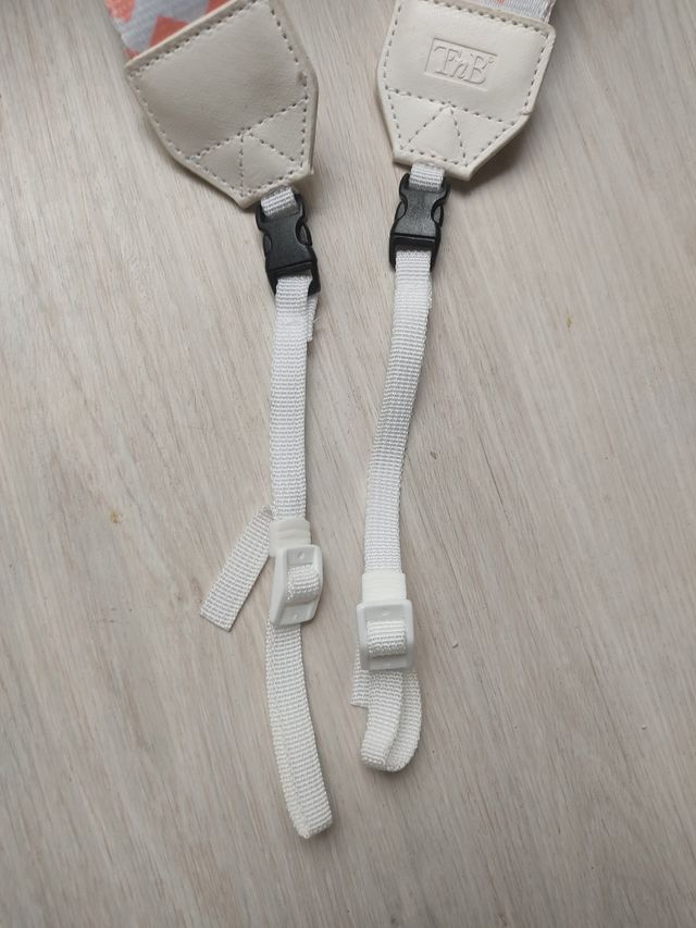 Correa cámara fotos - Rosa y blanco