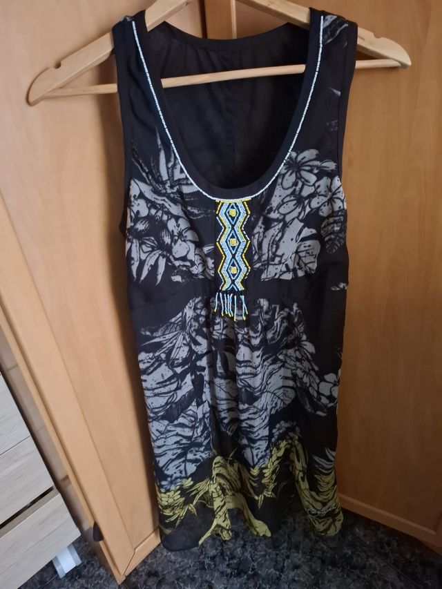 Vestido Desigual XL - Negro/Amarillo