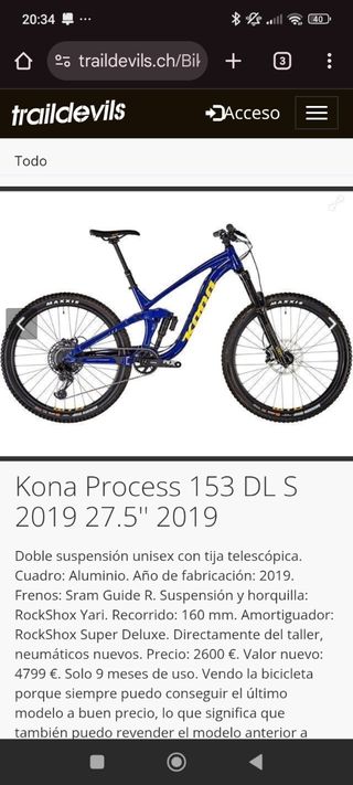 Bieleta Carbono Kona Process 153 (2018-2020)
