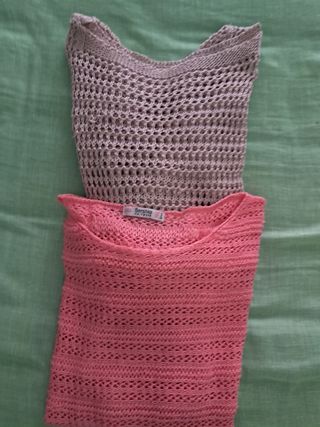 2 Jerséis Bershka - Beige y Rosa...LOS DOS 2 EUROS