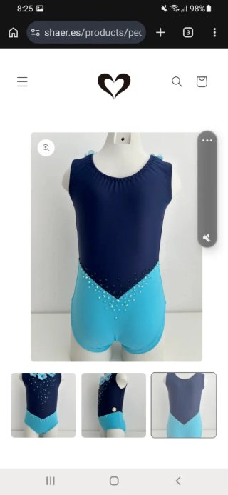 Maillot gimnasia rítmica azul marino flores NUEVO