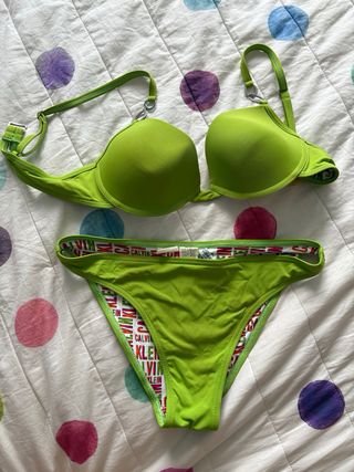 Bikini Calvin Klein - Verde para mujer talla M/34D