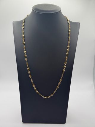 Ref281 Cadena de granos de cafe de oro de 18k