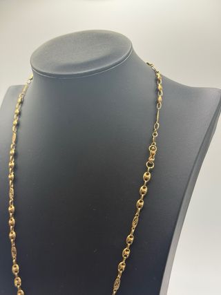 Ref281 Cadena de granos de cafe de oro de 18k