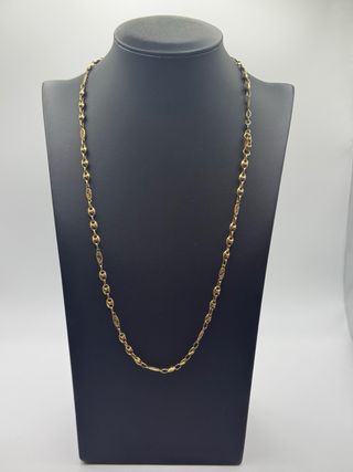 Ref281 Cadena de granos de cafe de oro de 18k