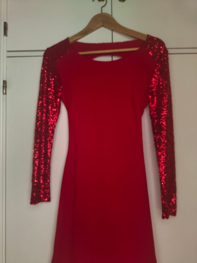 Vestido rojo fiesta lentejuelas