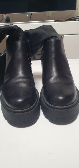 Botas altas negras tacón grueso
