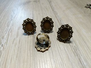 4 Bases anillo bronce 13x18 mm