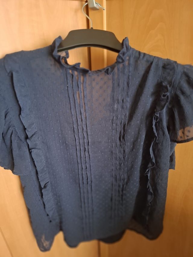 Blusa azul estampada