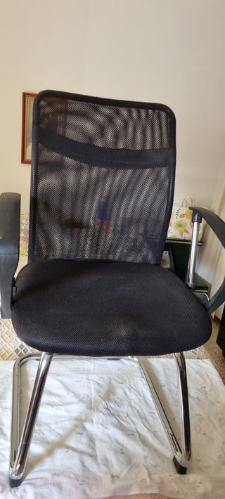Silla oficina negra, respaldo transpirable