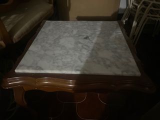 Mesa mármol-madera vintage