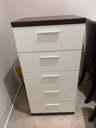 Cajonera 5 cajones - Blanco/Marrón