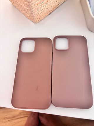 2 Fundas silicona iPhone 12 - Rosa