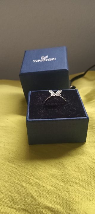 Anillo mariposa Swarovski plata