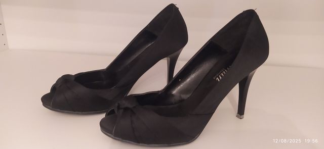 Sandalias tacón negro Mujer 36
