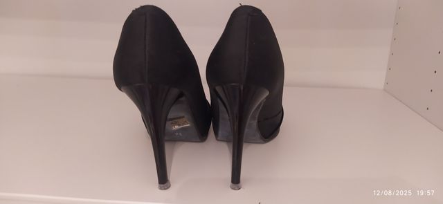 Sandalias tacón negro Mujer 36