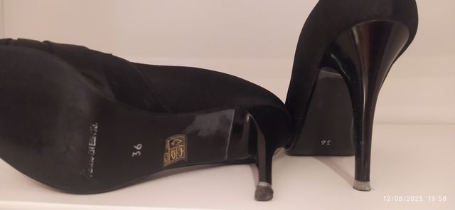 Sandalias tacón negro Mujer 36