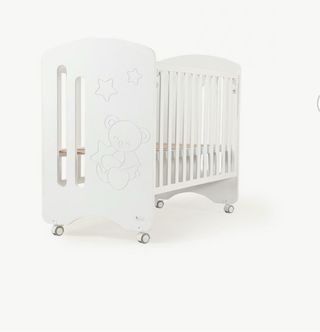 Cuna bebé madera blanca con colchón