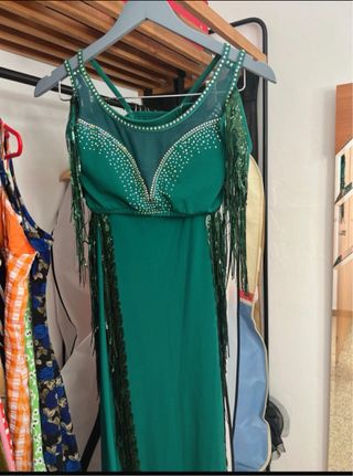 Traje danza del vientre verde