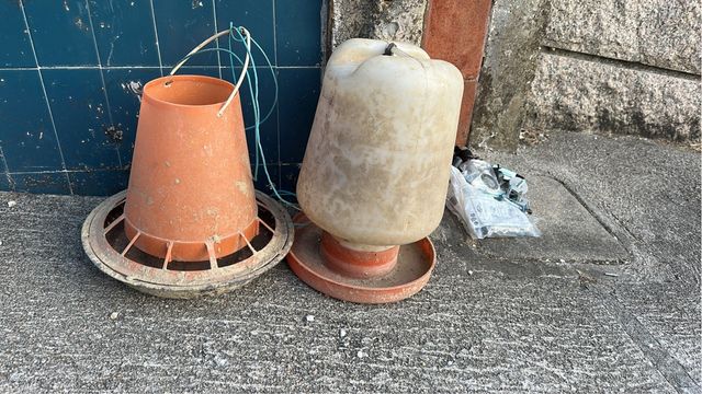 2 Comederos pollos - usados