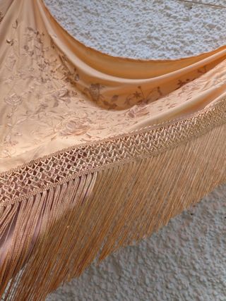 Mantoncillo Flamenco Beige Tostado Monocolor