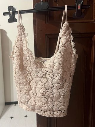 Top crochet beige Hym