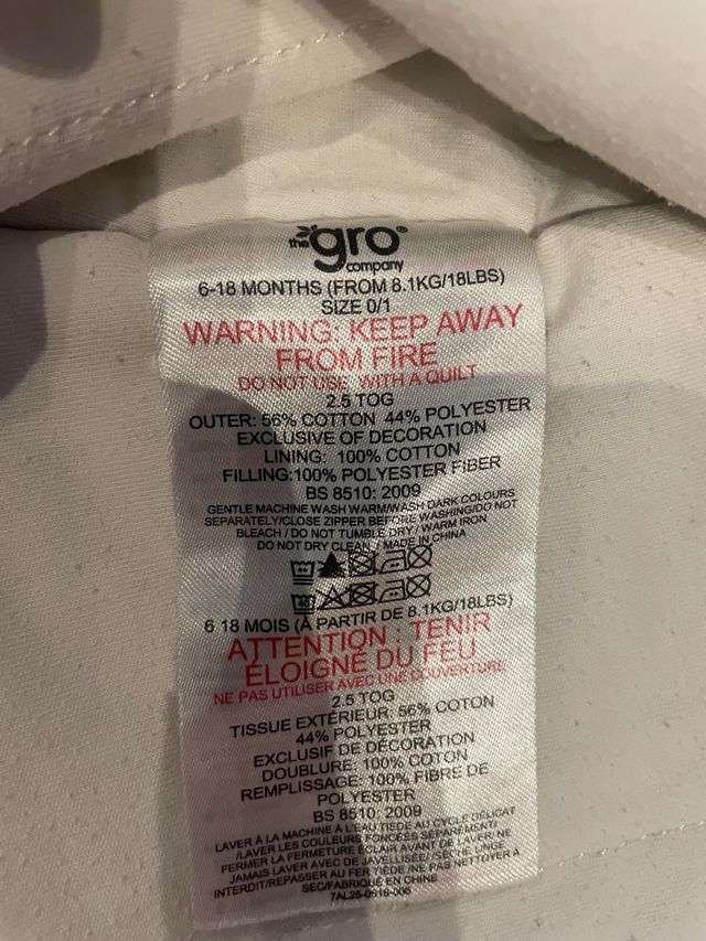 Saco dormir bebé Grobag 18-36m TOG 2,5