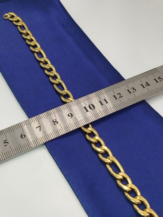 Pulsera Figaro dorada acero inoxidable