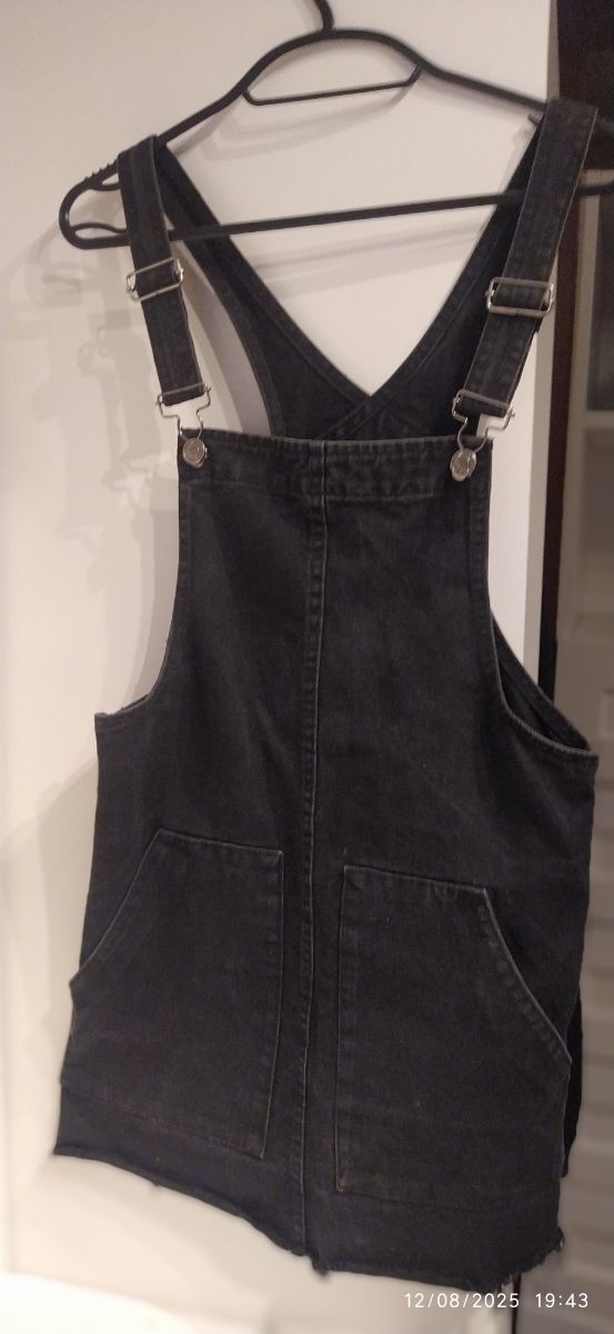 Peto vaquero negro - Falda