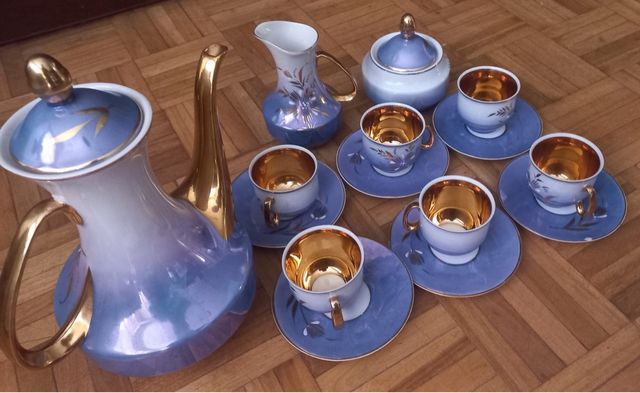 Juego café Capeans porcelana azul