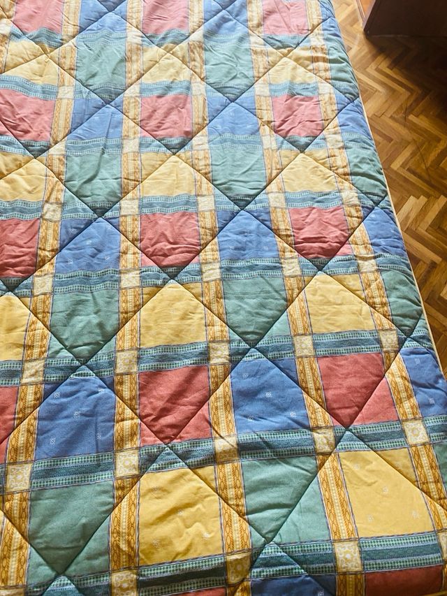 Colcha cama individual multicolor
