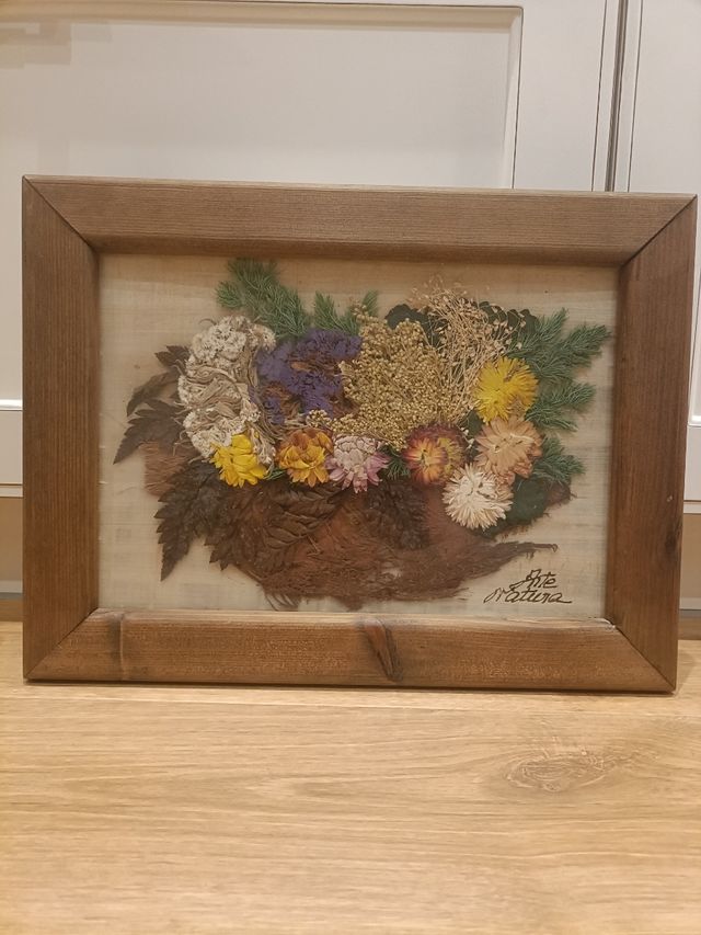 Cuadro rústico flores secas