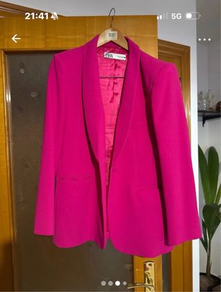 Traje chaqueta ZARA fucsia XL