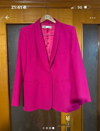 Traje chaqueta ZARA fucsia XL