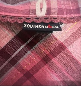 Blusa cuadros rosa y morado
