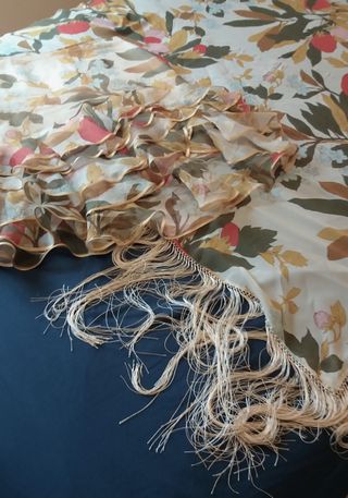 Falda Mantón seda - beige, multicolor