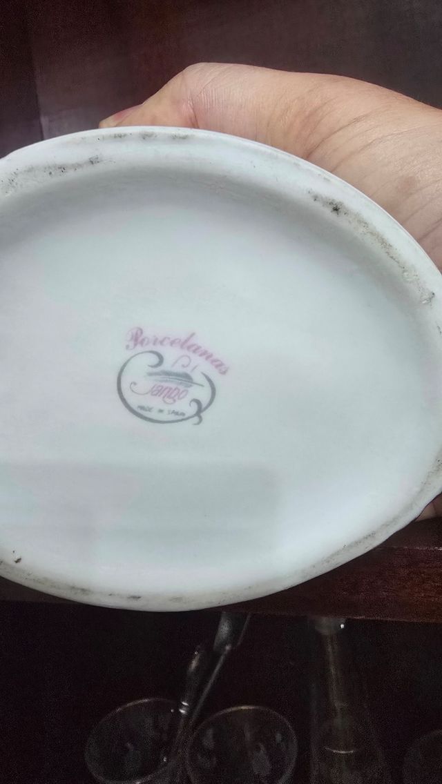 Jarrón Porcelana y Oro años 70 Sango