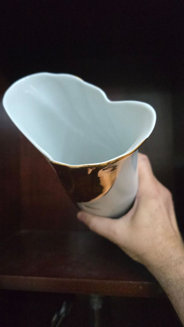 Jarrón Porcelana y Oro años 70 Sango