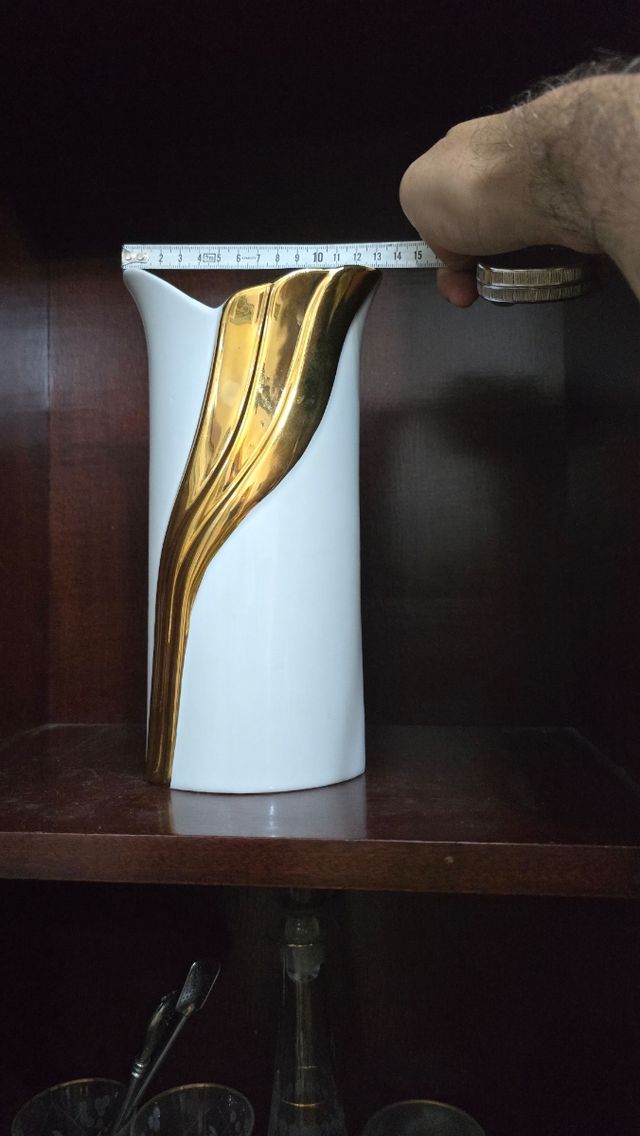 Jarrón Porcelana y Oro años 70 Sango