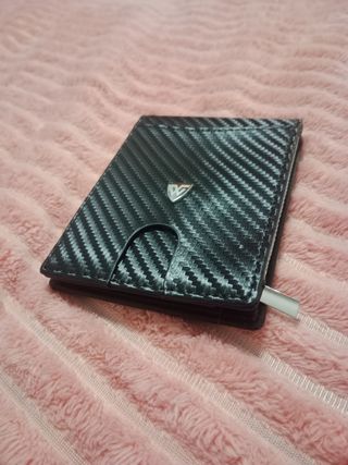 Cartera hombre - Piel carbono negra